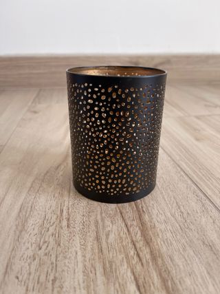 Portacandele nero e oro