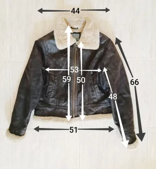 Cazadora piloto aviador cuero auténtico S Medidas