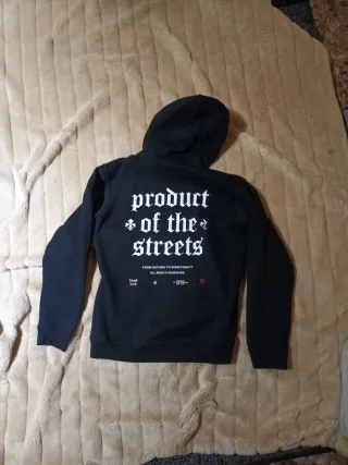 Sudadera Hoodrich Negra Con Capucha. Talla 13/15