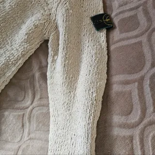 Maglione Stone Island V-Neck Beige Uomo L cotone