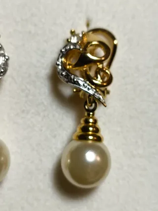 Pendientes vintage con perlas cultivadas art decor