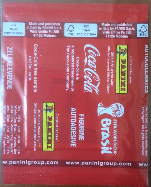 Sobre de Stickers sin abrir -Panini WC Brasil 2014
