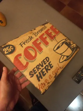 Chapa Decorativa Coffee Served Here