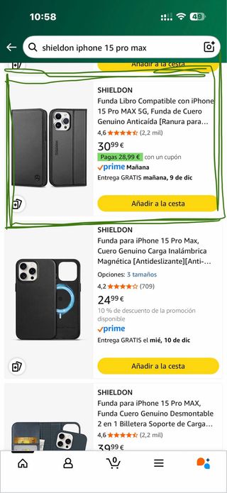 Funda Shieldon Piel iPhone 15 Pro Max Verde