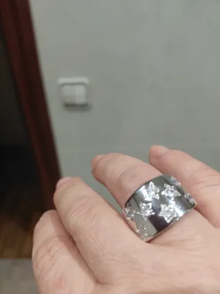 Anillo Plata Estrellas Circonitas ajustable