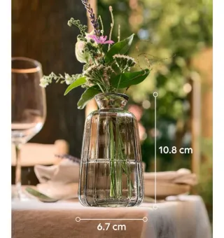 Jarrón de cristal gris