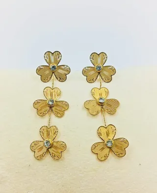 Pendientes Trébol con Circonita