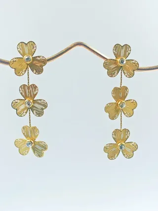 Pendientes Trébol con Circonita