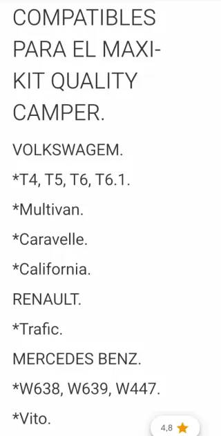 KIT -MAXI CAMPER Camperización sin homologación