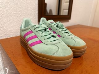 Zapatillas Adidas Gazelle Verde y Rosa