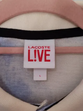 Polo Lacoste Nubes Azul y Blanco