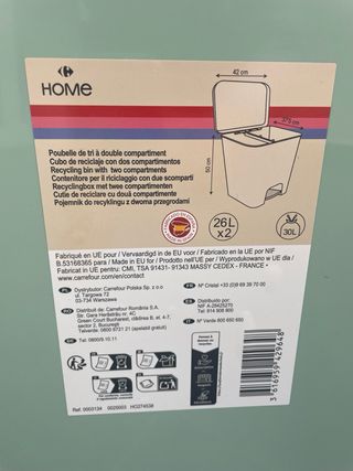 Cubo de reciclaje verde y negro