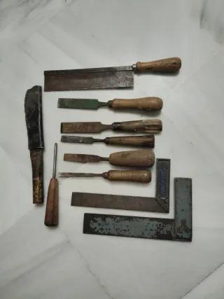 Lote herramientas carpintero antiguas