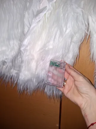 Abrigo peludo blanco Talla S