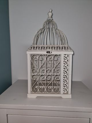 Pajarera Decorativa Blanca