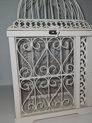 Pajarera Decorativa Blanca