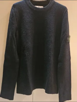 Maglione originale Stone Island Blu e nero in Lana