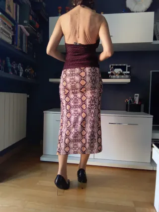 CONJUNTO TOP MANGO+ FALDA PITÓN