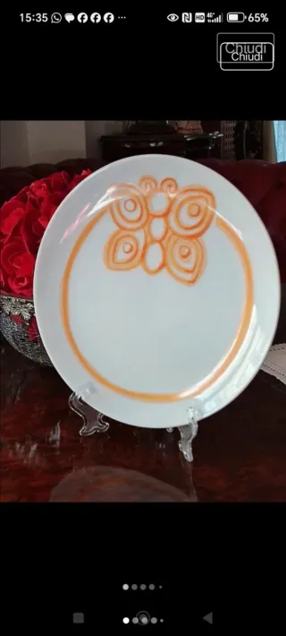 Piatto decorato farfalla Thun