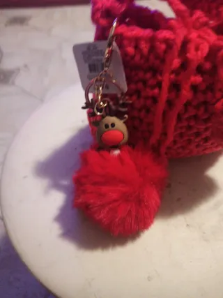 Borsetta bimba uncinetto rossa con porta chiave