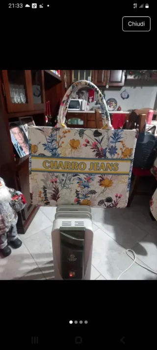 Borsa Charro Jeans floreale