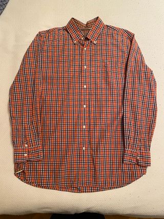 Camisa Emidio Tucci cuadros naranja Classic Fit