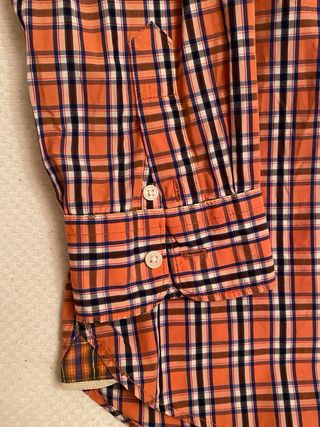 Camisa Emidio Tucci cuadros naranja Classic Fit