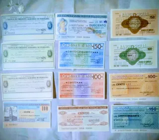 Lotto 12 miniassegni FDS banche diverse