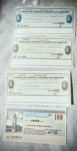 Lotto 12 miniassegni FDS banche diverse