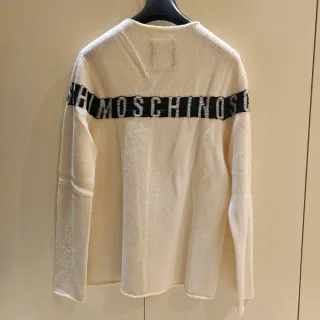 Maglione Moschino uomo lana beigenero lana vergine