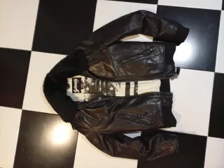 Chaqueta Cuero Schott Negra