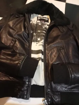 Chaqueta Cuero Schott Negra