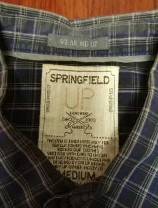 Camisa Springfield cuadros azul y blanco