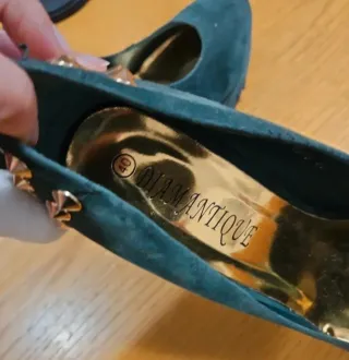 Scarpe con tacco verde donna