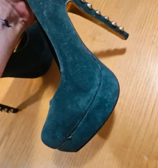 Scarpe con tacco verde donna