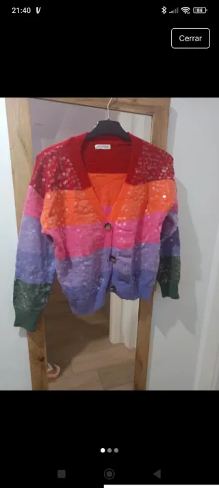 Chaqueta de punto con lentejuelas multicolor