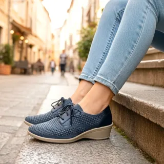 Talla 40 - Zapatos tacón cuña de ante