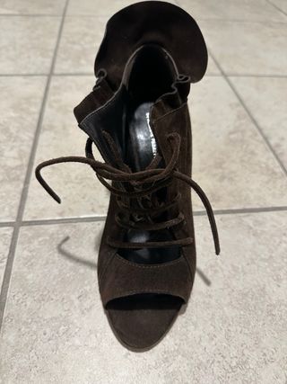 Philosophy scarpa camoscio tacco vero cuoio