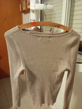 Jersey manga larga beige