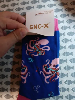 Calcetines GNC-X Pulpos Azul y Rosa Talla 35-40