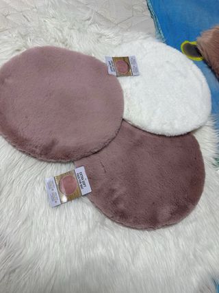 Tappeti rotondi decorativi rosa e bianco