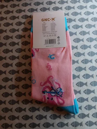 Calcetines GNC-X Pulpos Rosas y Azules Talla 35-40