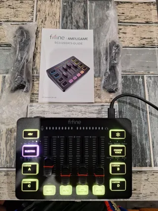 Fifine SC3 Ampligame Mezclador Audio RGB