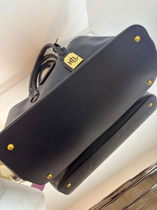 Bolso Piel Azul Marino Ralph Lauren
