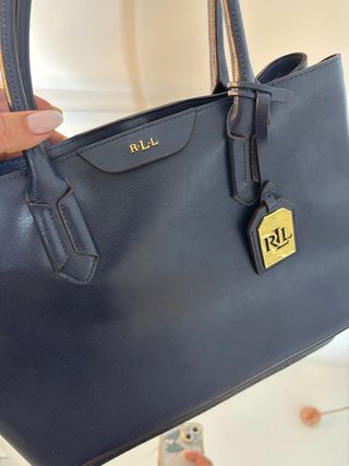 Bolso Piel Azul Marino Ralph Lauren