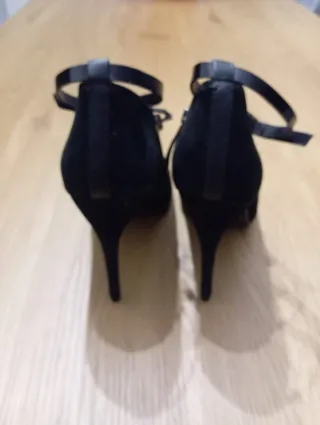 Botines Mango Tacón Aguja Negro Talla 40