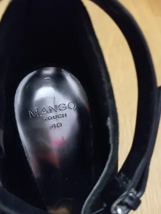Botines Mango Tacón Aguja Negro Talla 40