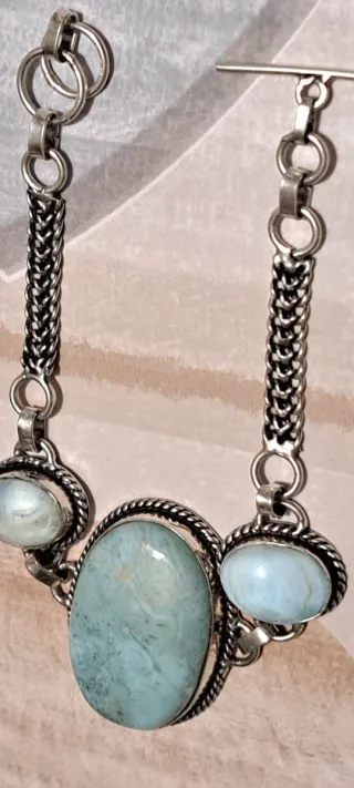 Bracciale Larimar e Agata Acqua
