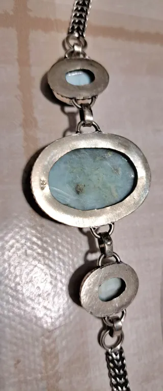 Bracciale Larimar e Agata Acqua