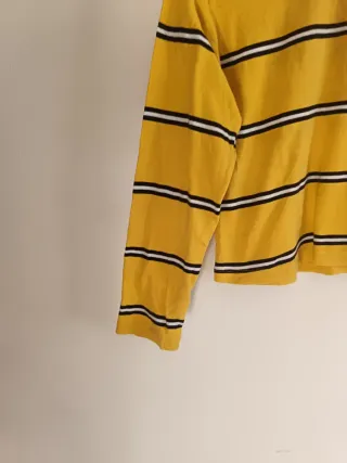 Topshop Camiseta Crop Rayas Amarilla